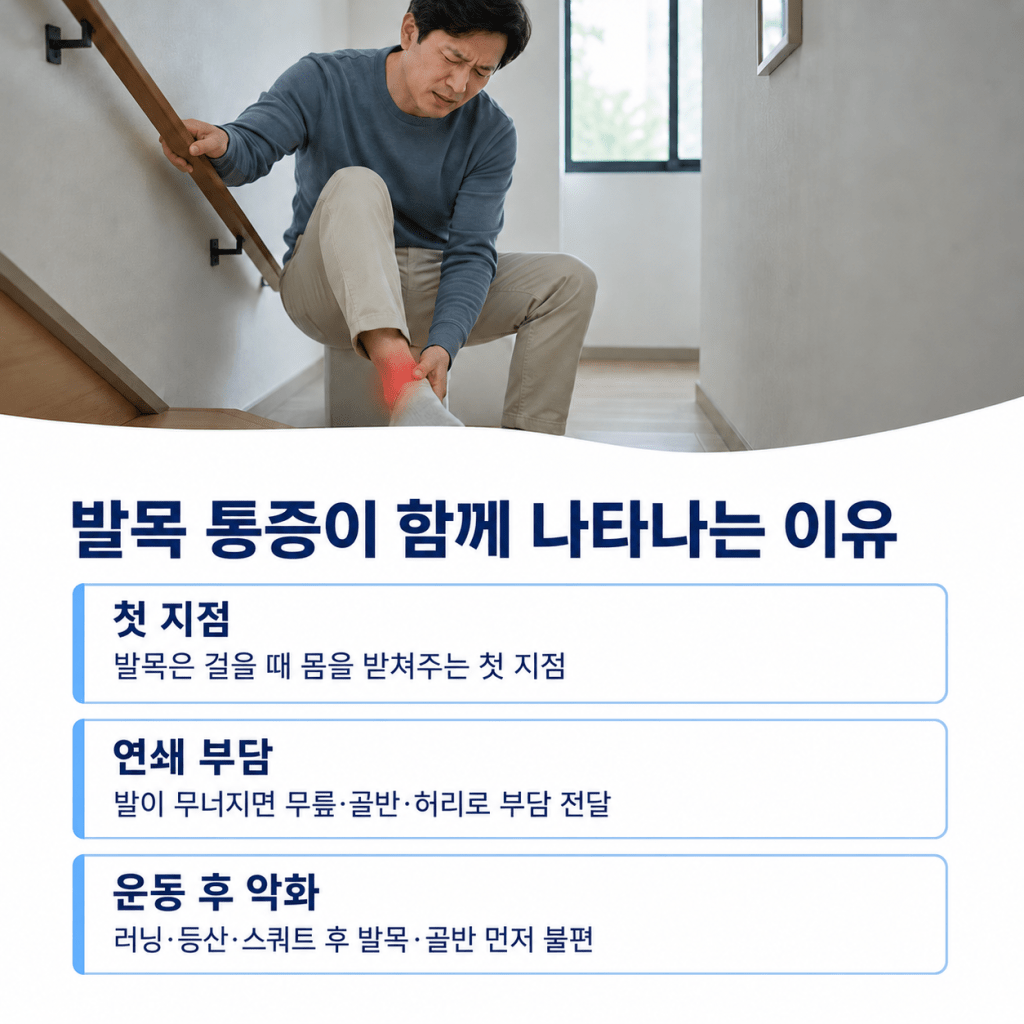 숭실대입구역 허리통증에서 발목 통증이 함께 나타나는 이유와 보행 부담 안내