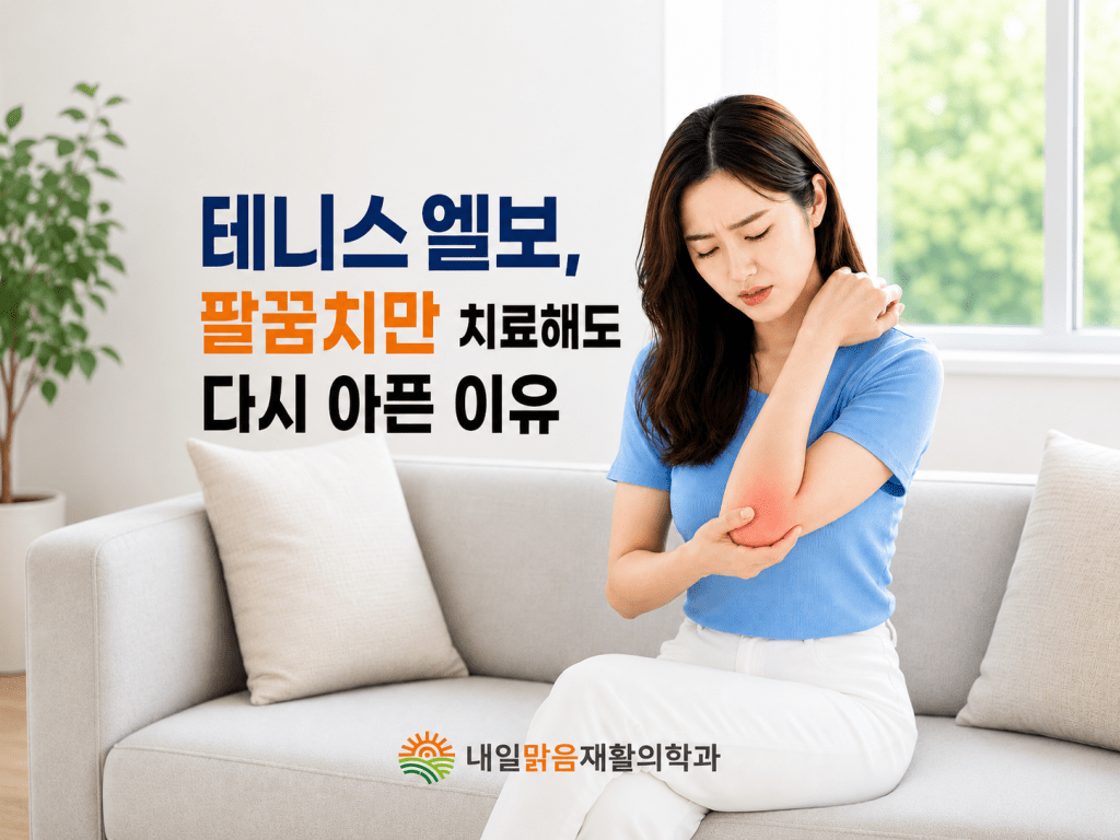 미아동 팔꿈치통증 테니스엘보 증상을 설명하는 내일맑음재활의학과 이미지