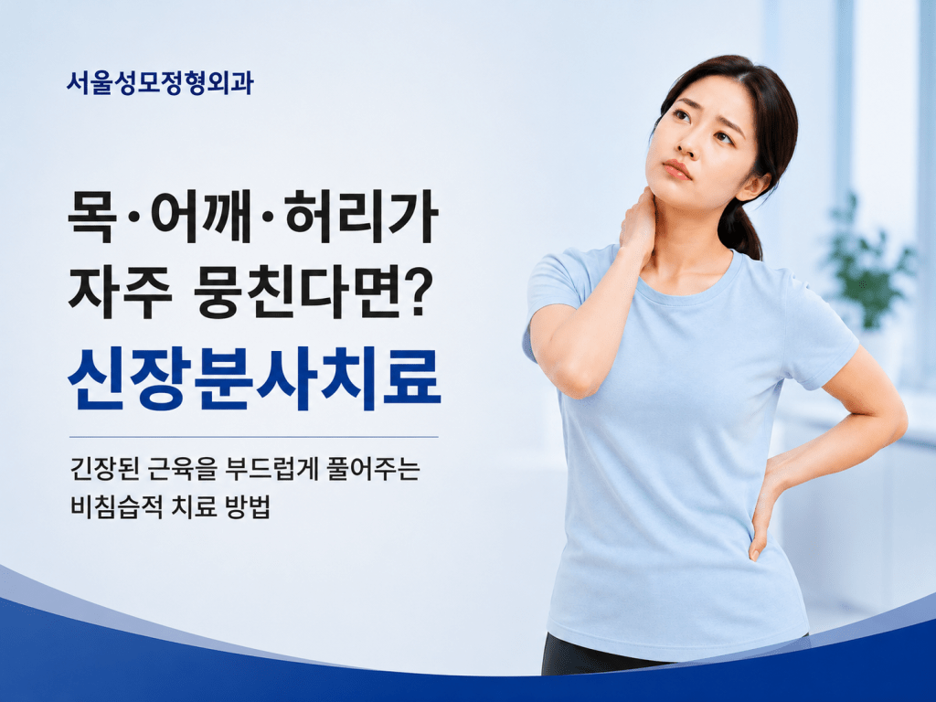 의왕 내손동 서울성모정형외과 목어깨허리 뭉침 진료 안내