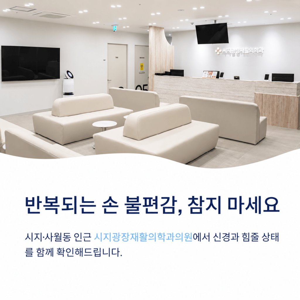 사월동 통증의학과 반복되는 손 불편감과 손끝 저림 진료 안내