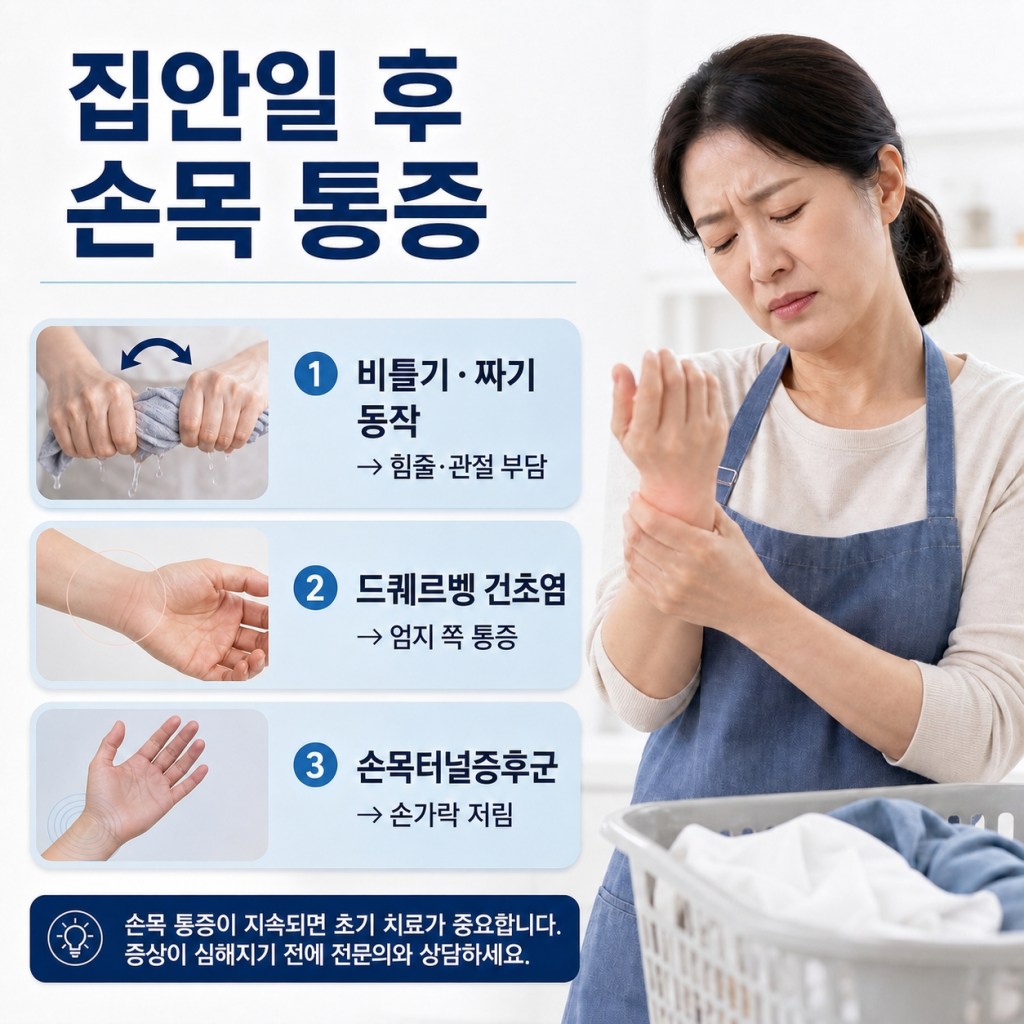 집안일 후 반복되는 손목통증