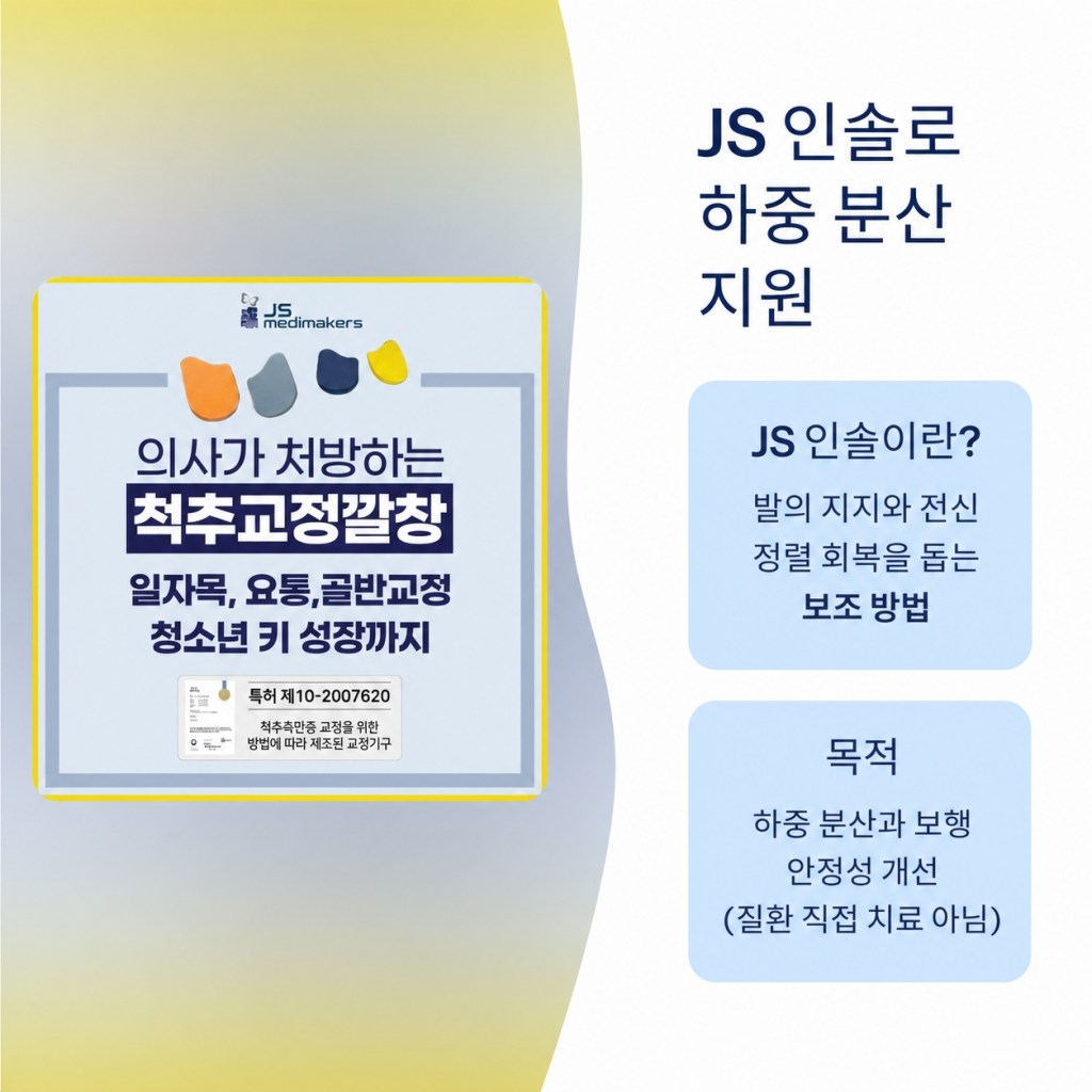 JS 인솔을 통한 발 지지와 하중 분산 보행 안정성 개선 안내