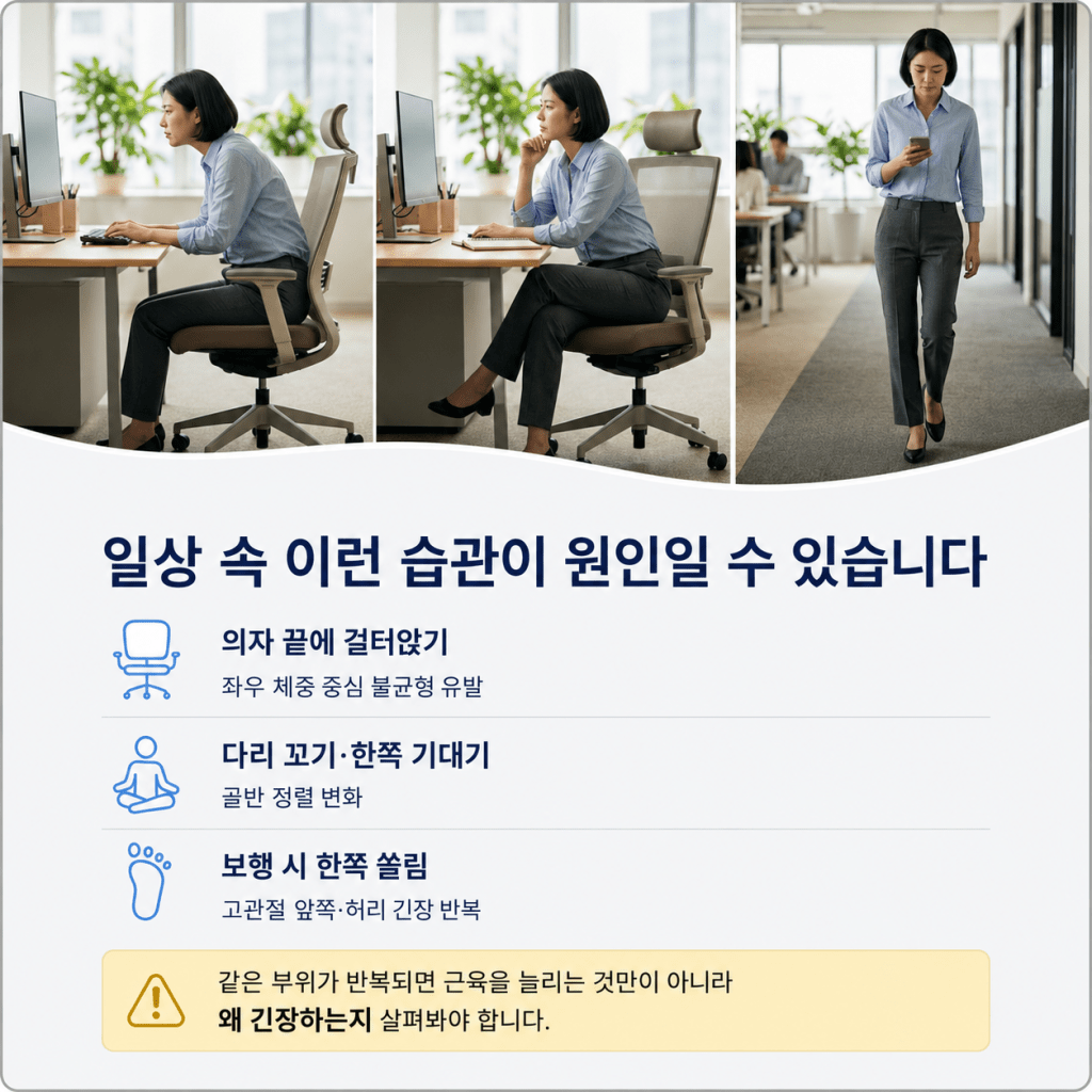발의 지지와 하중 분산이 골반 긴장에 미치는 영향