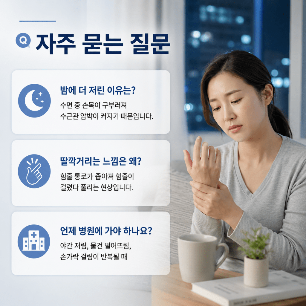 사월동 통증의학과 손끝 저림과 손가락 딸깍거림 자주 묻는 질문 안내