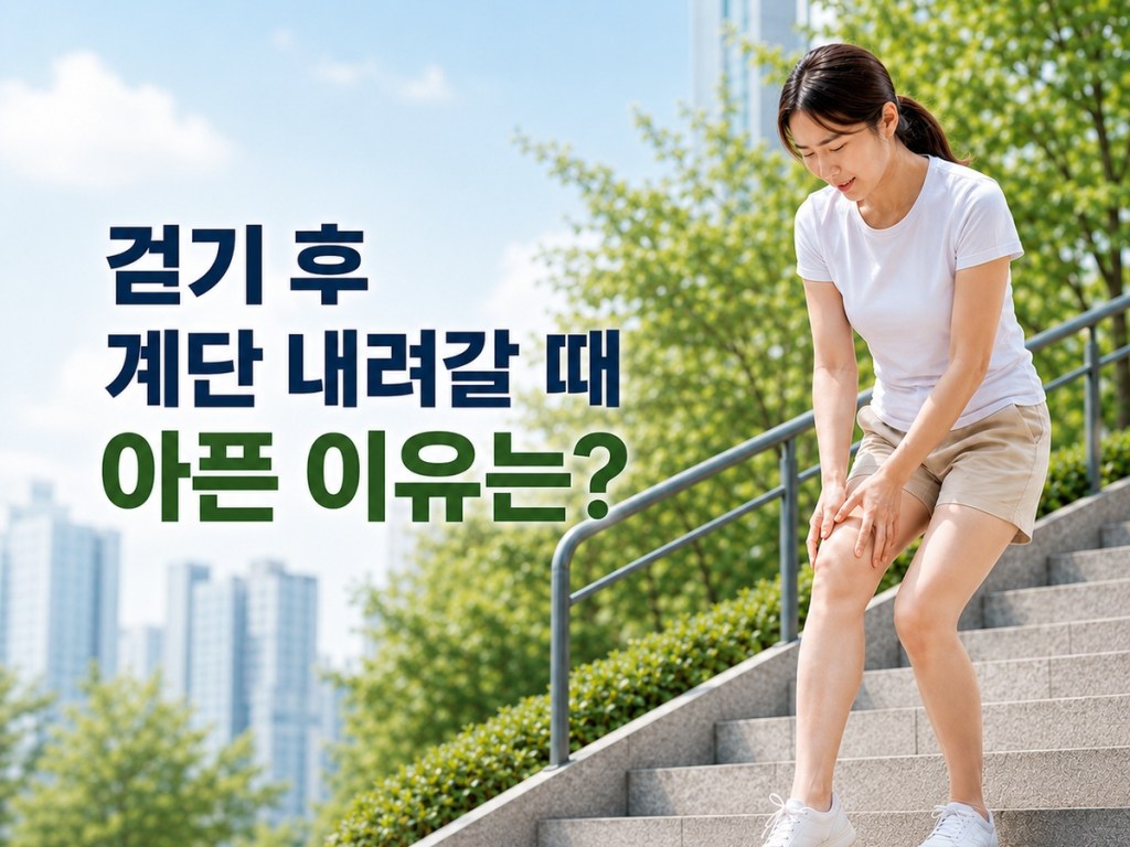 과천 정부청사 무릎통증 걷기 후 계단 내려갈 때 아픈 이유를 설명하는 과천밸런스마취통증의학과 이미지