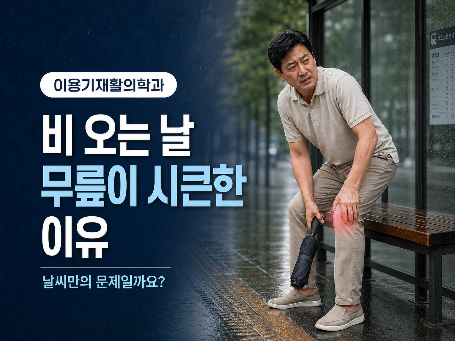 비오는 날 무릎이 시쿤한 이유에 대한 이용기재활의학과 블로그 썸네일
