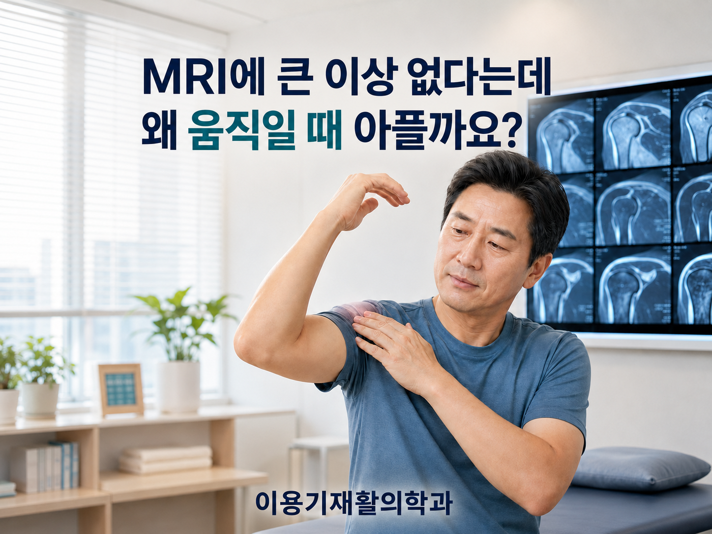 유성구 재활의학과 이용기재활의학과에서 MRI와 움직임 통증의 차이를 설명하는 대표 이미지